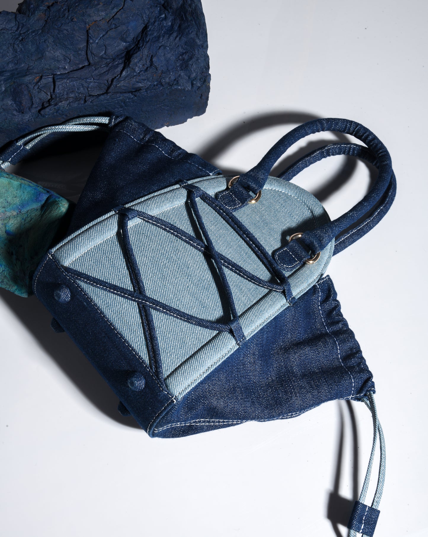 Hues of Blue Top Handle Bag - Denim