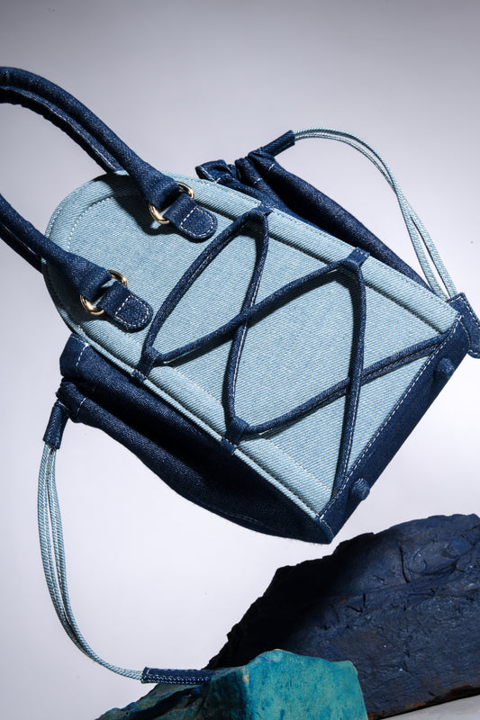 Hues of Blue Top Handle Bag - Denim