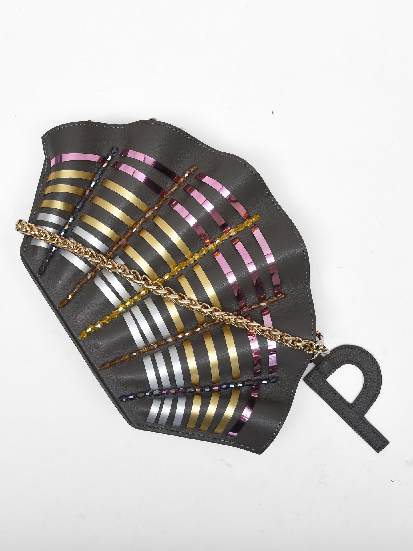 Oyster Bag - Grey, Pink, Gold & Silver