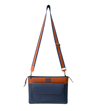 Workation Laptop Sleeve Bag - Blue/Tan